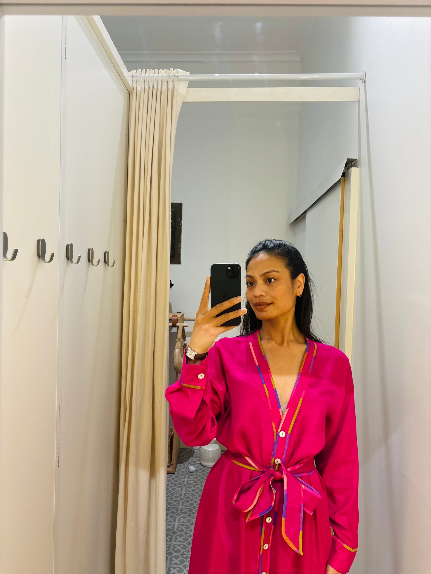 Emma Midi Dress - Magenta