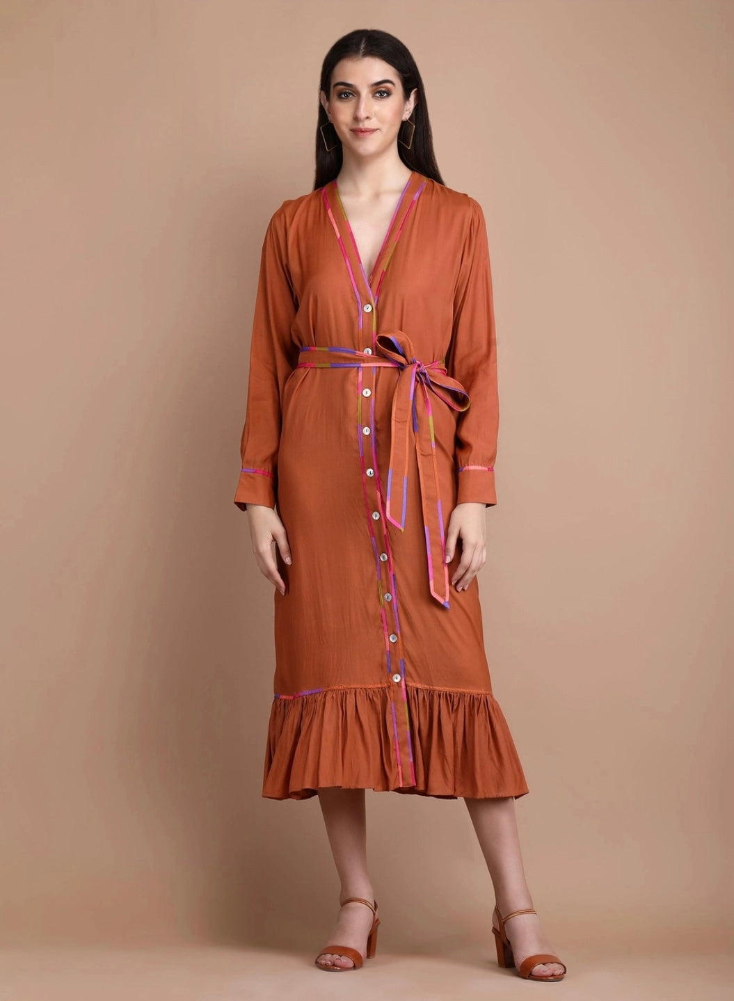 Emma Midi Dress-Copper