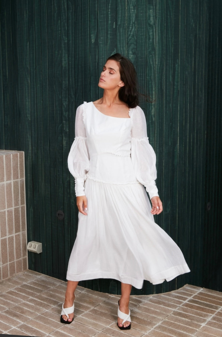 Cut Out Midi Dress - Winter White Cut Out Midi Dress - Winter White