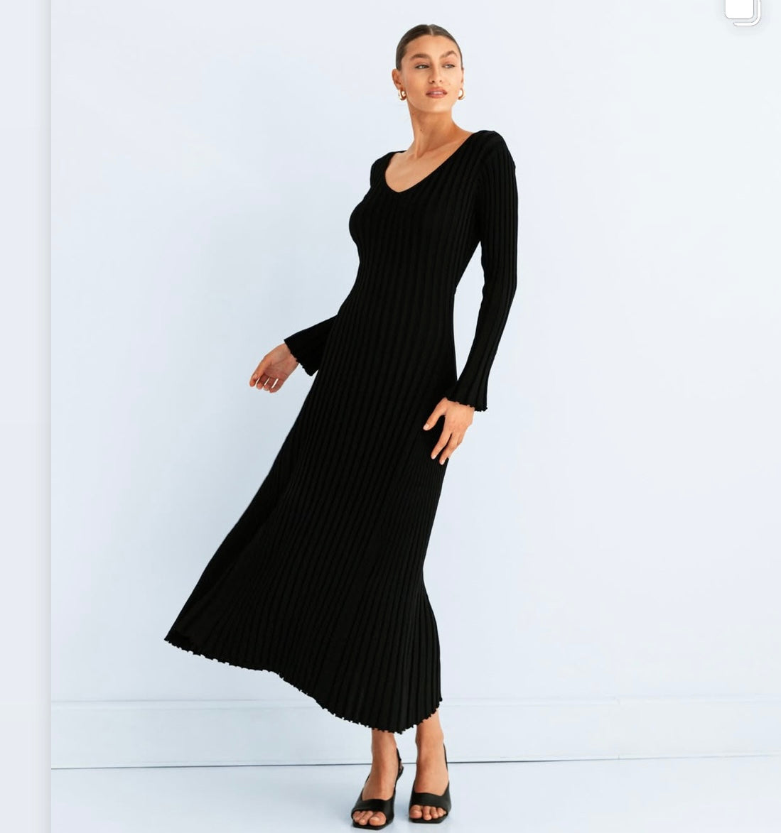 KNITWEAR-KNIT DRESS- MAXI | BLACK