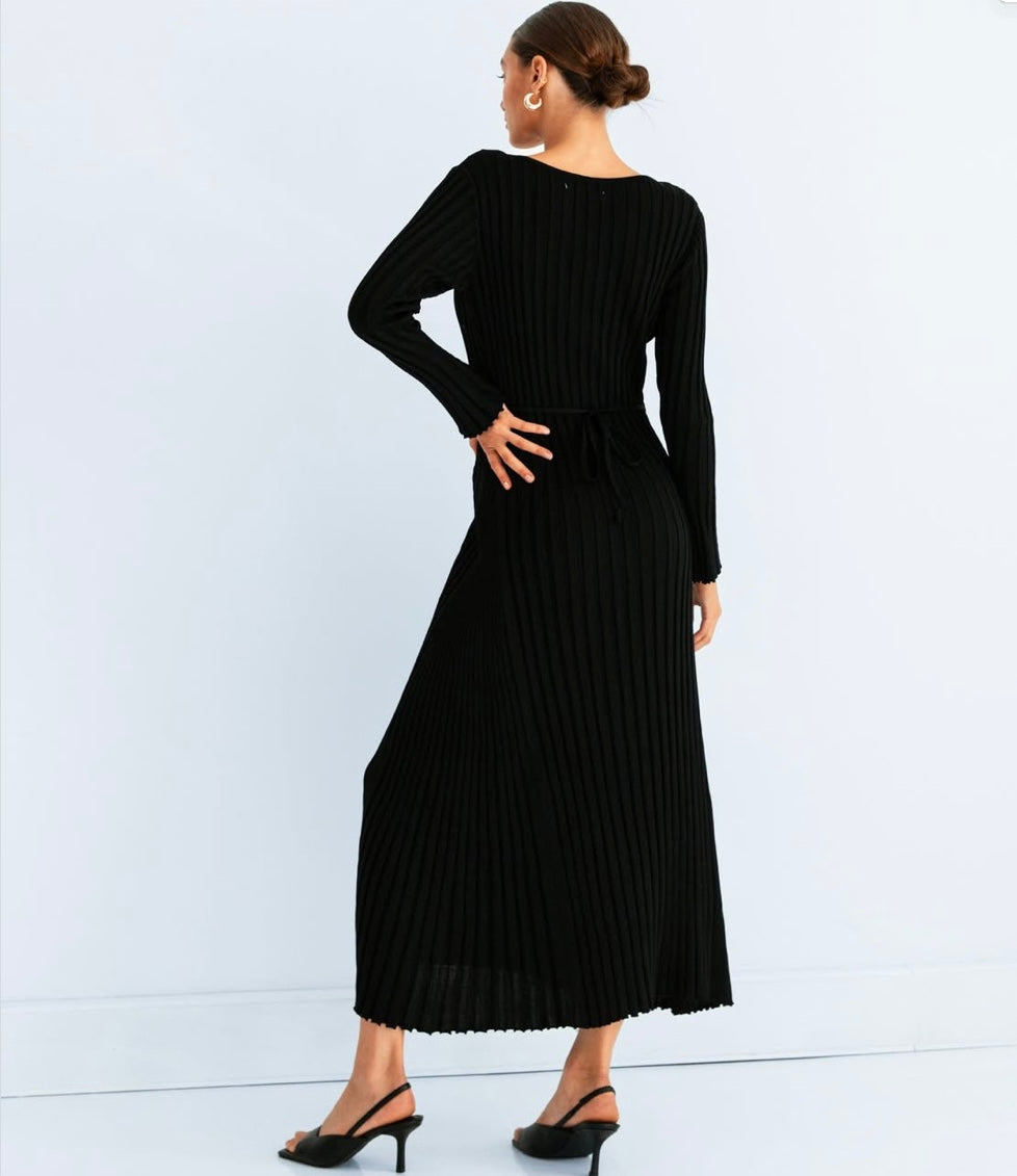 KNITWEAR-KNIT DRESS- MAXI | BLACK