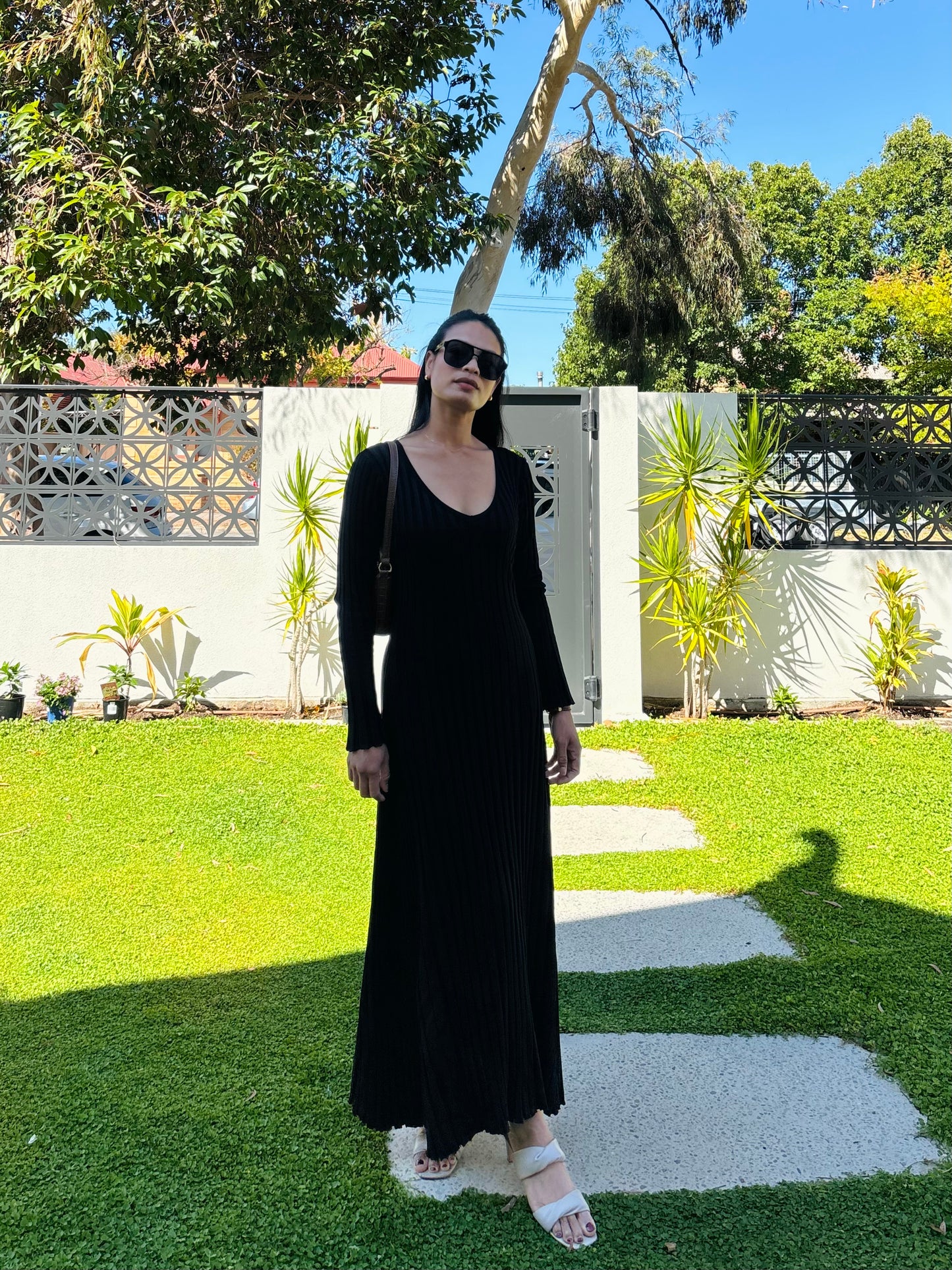 KNITWEAR-KNIT DRESS- MAXI | BLACK