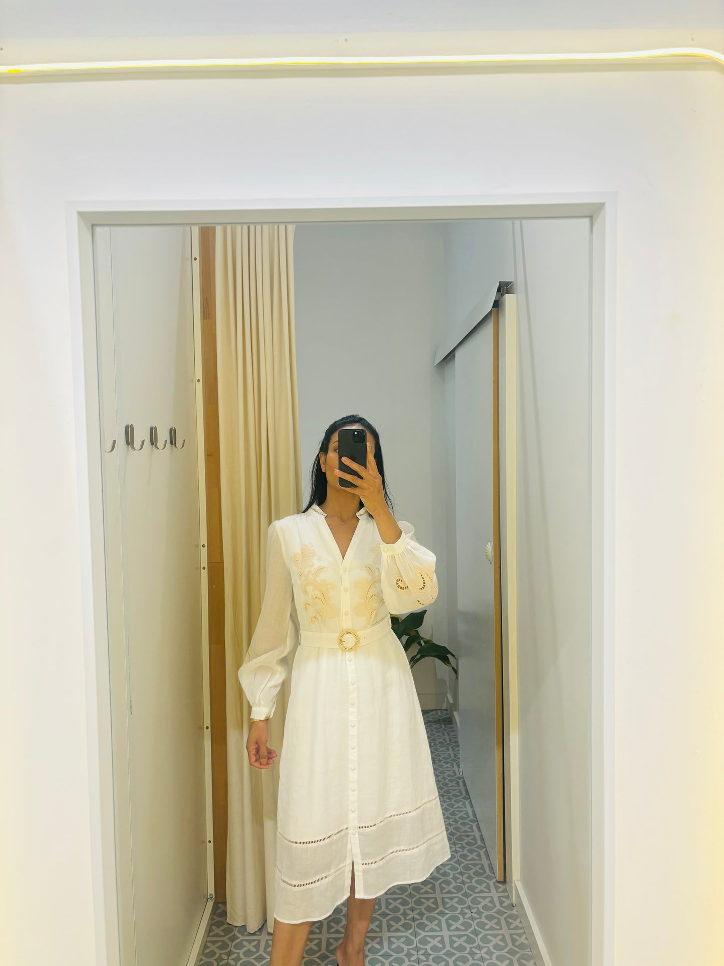 GDS ALEXANDRA LINEN DRESS | WHITE