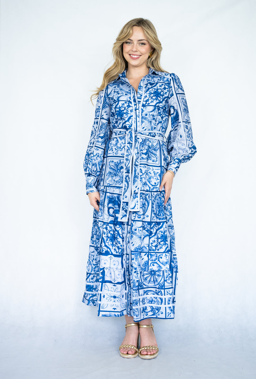 ATHENA LONG DRESS | NAVY