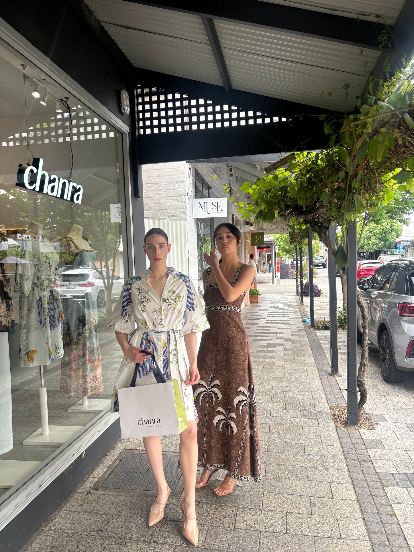 Piper" Dress in Tables in Wilderness Print - Palm Cove