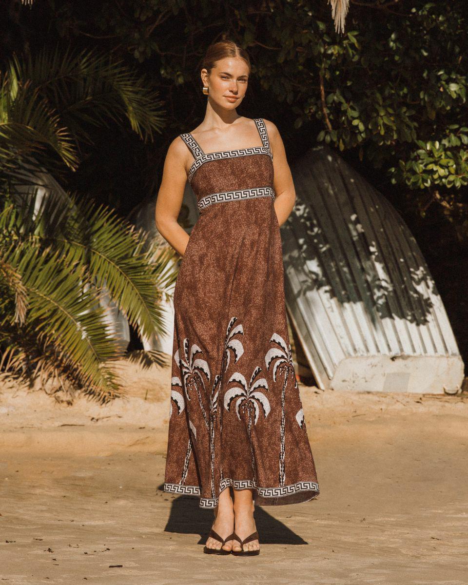 Tropical Mosiac Maxi | colour: BROWN