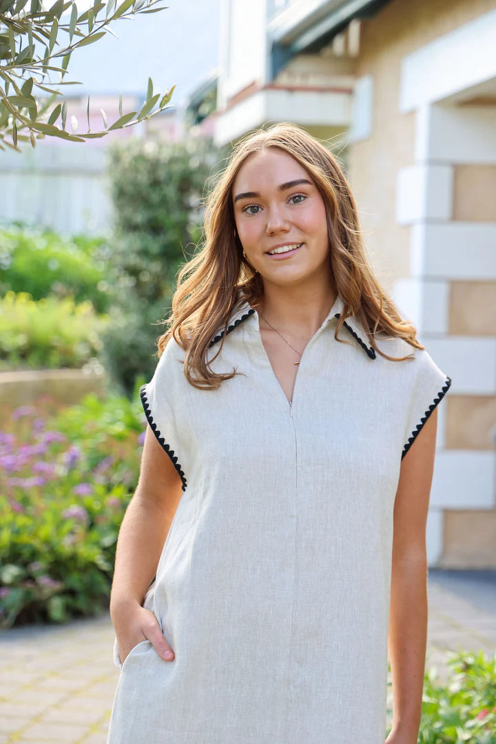 Addy Dress - Natural & Black