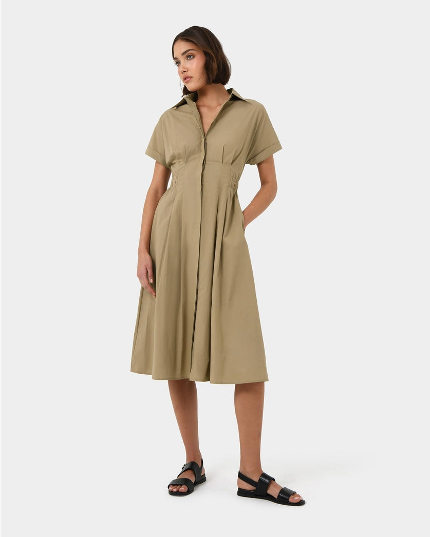 Forcast Women's Zara Panel Midi Shirt Dress