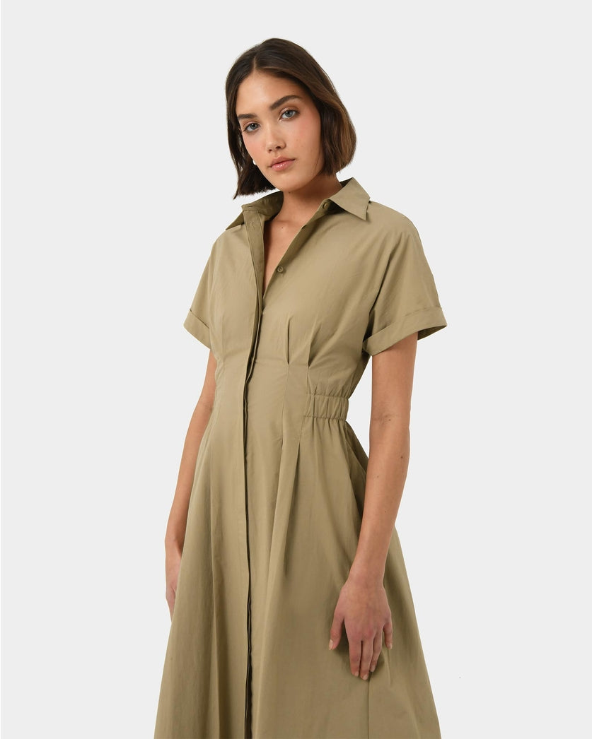 Forcast Women's Zara Panel Midi Shirt Dress