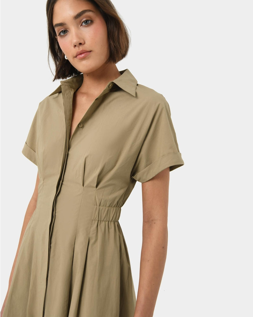 Forcast Women's Zara Panel Midi Shirt Dress