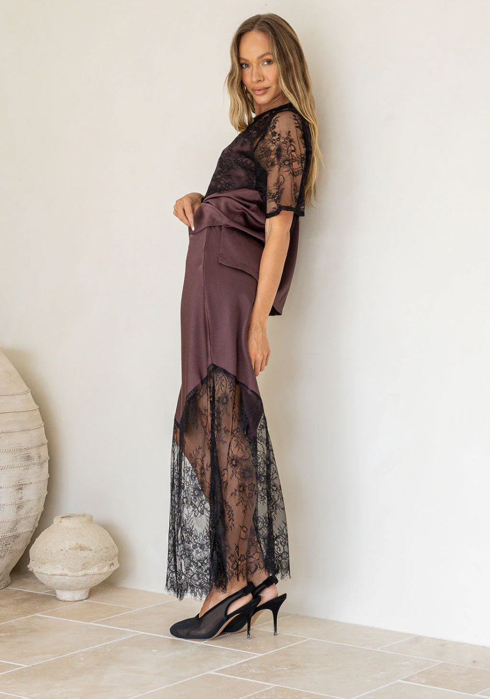 PART TIME LOVER LACE SATIN TEE