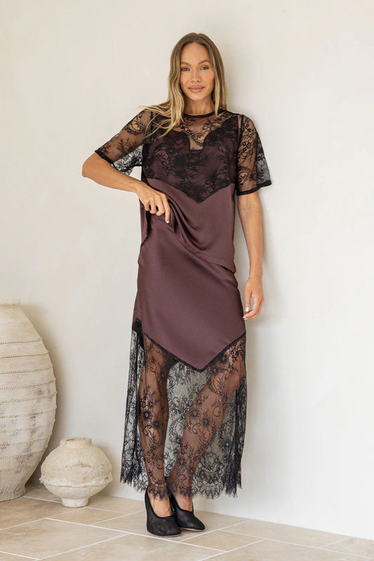 PART TIME LOVER LACE SATIN TEE