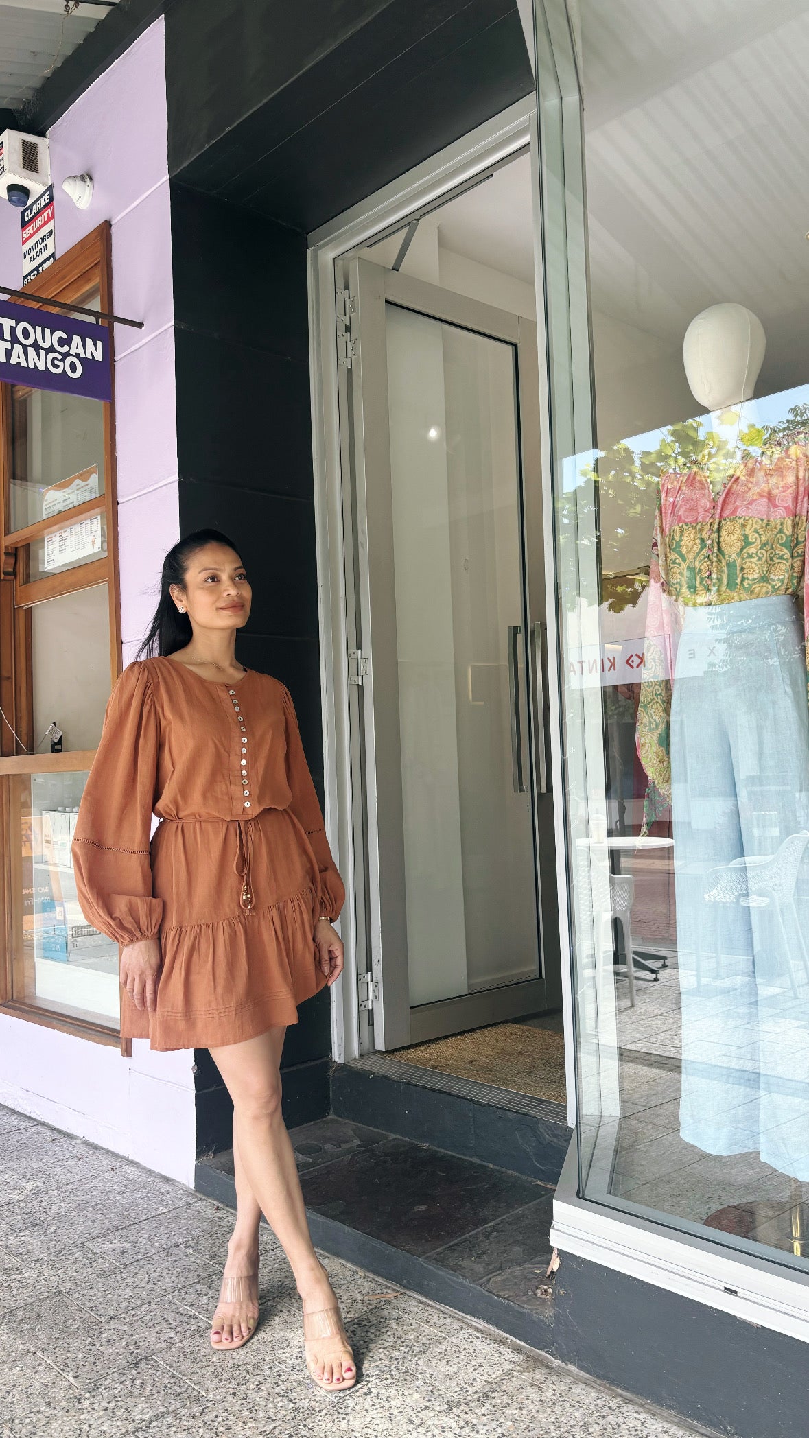 Effortlessly Chic: Our terracotta mini dress, perfect for sunny day strolls and casual outings ✨