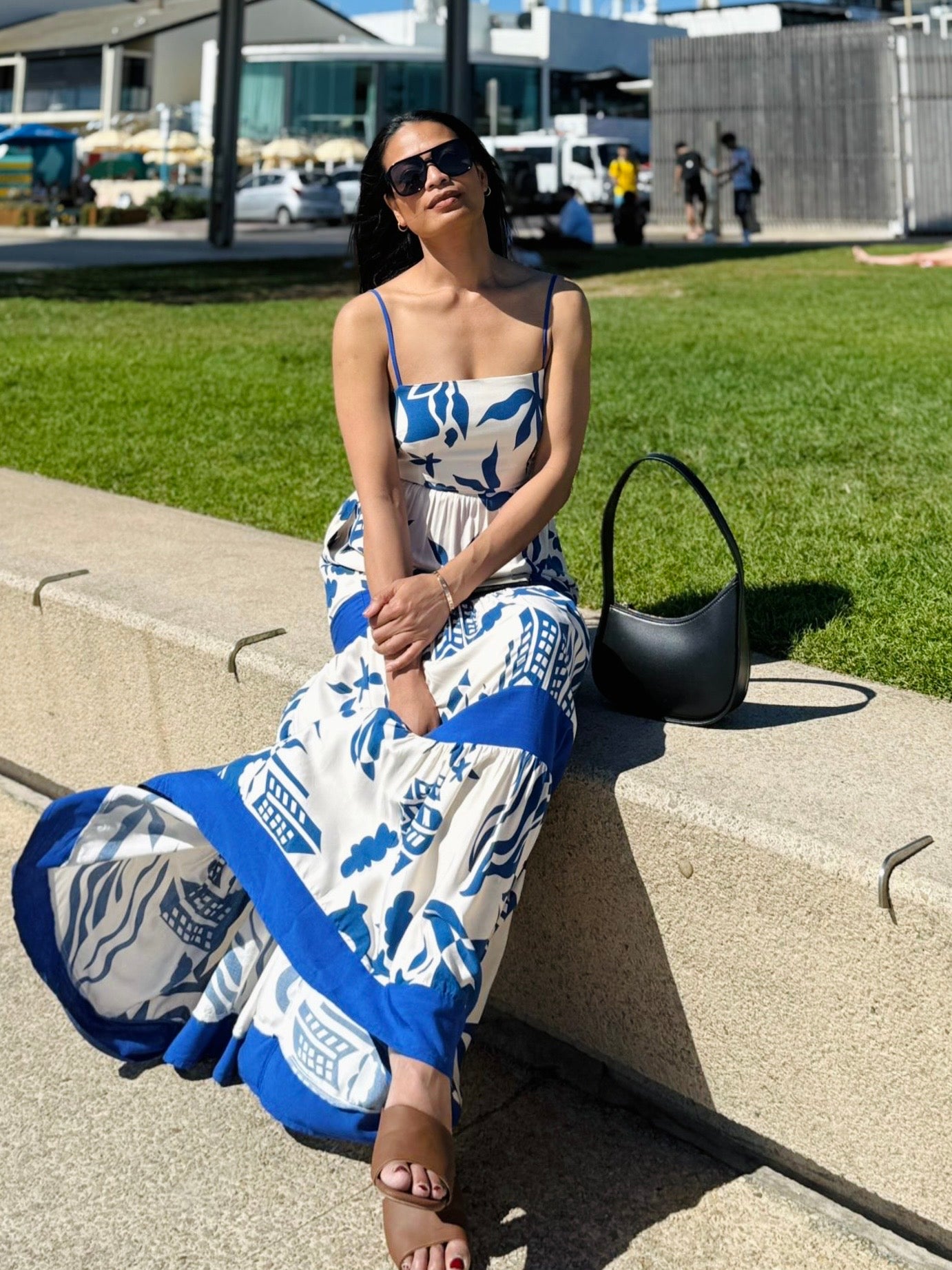 EXPENSIVE PRINT DRESS | BLUE & WHITE