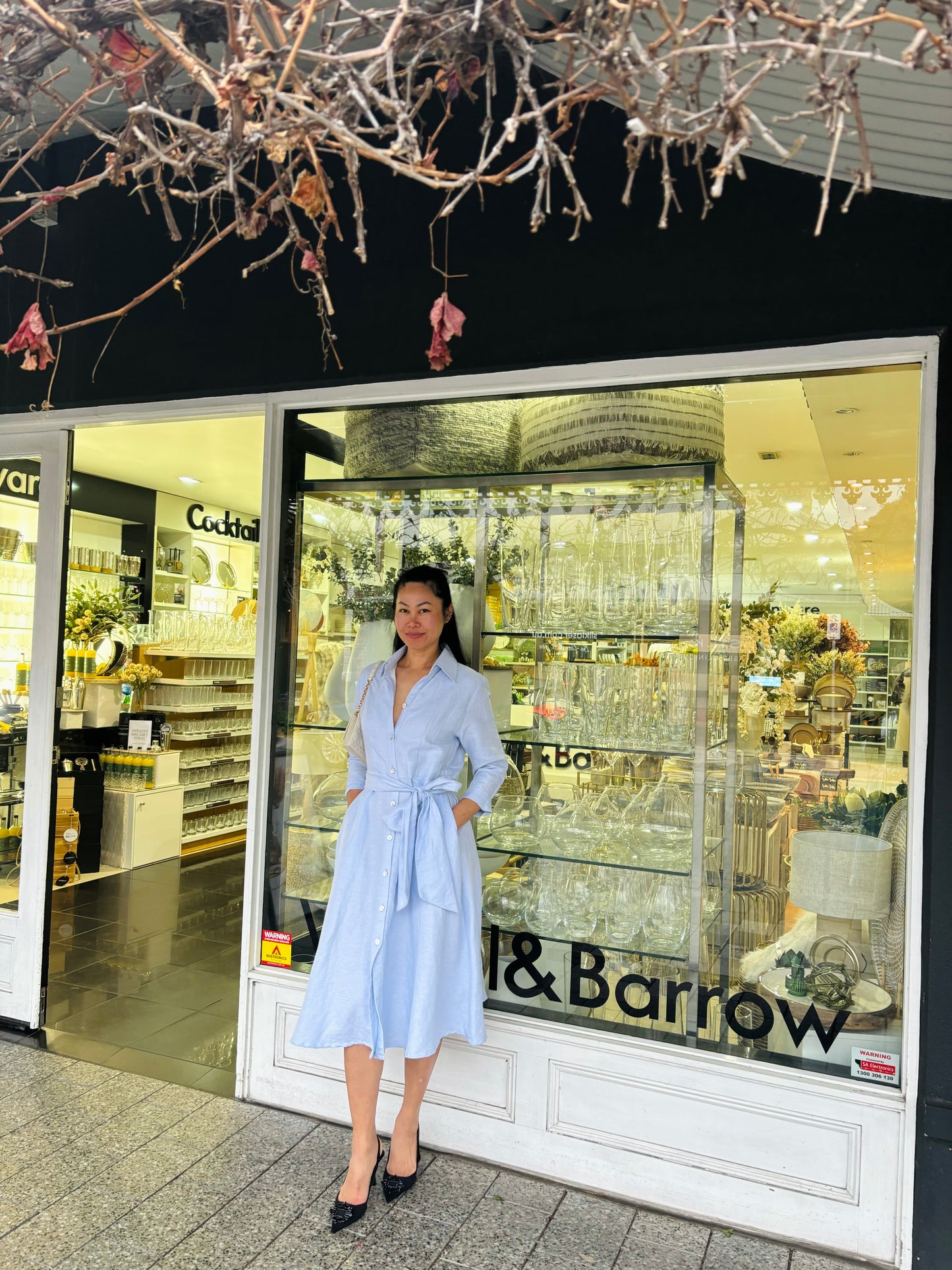 Emily Linen Dress - Sky Blue 🩵