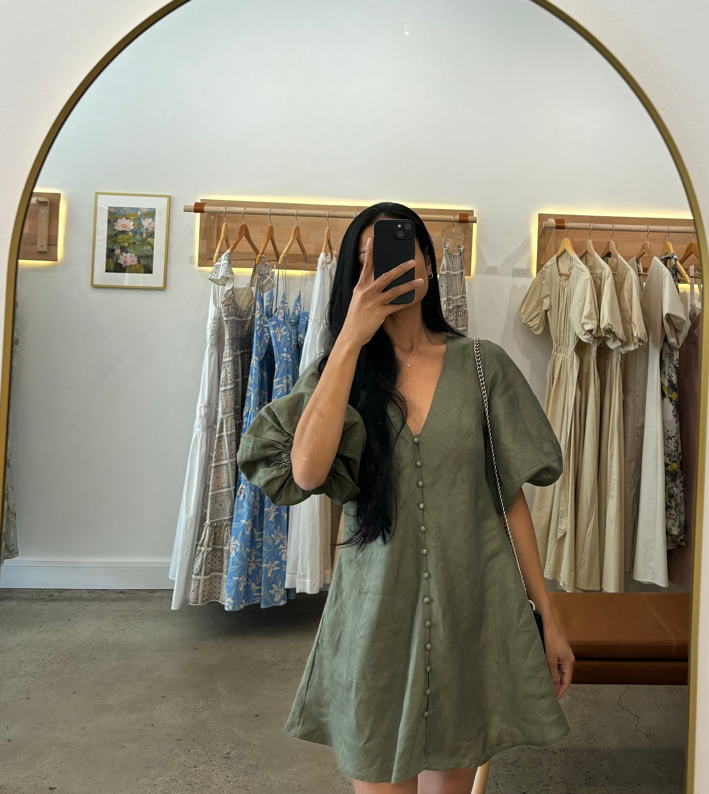 Olive Puff Sleeve