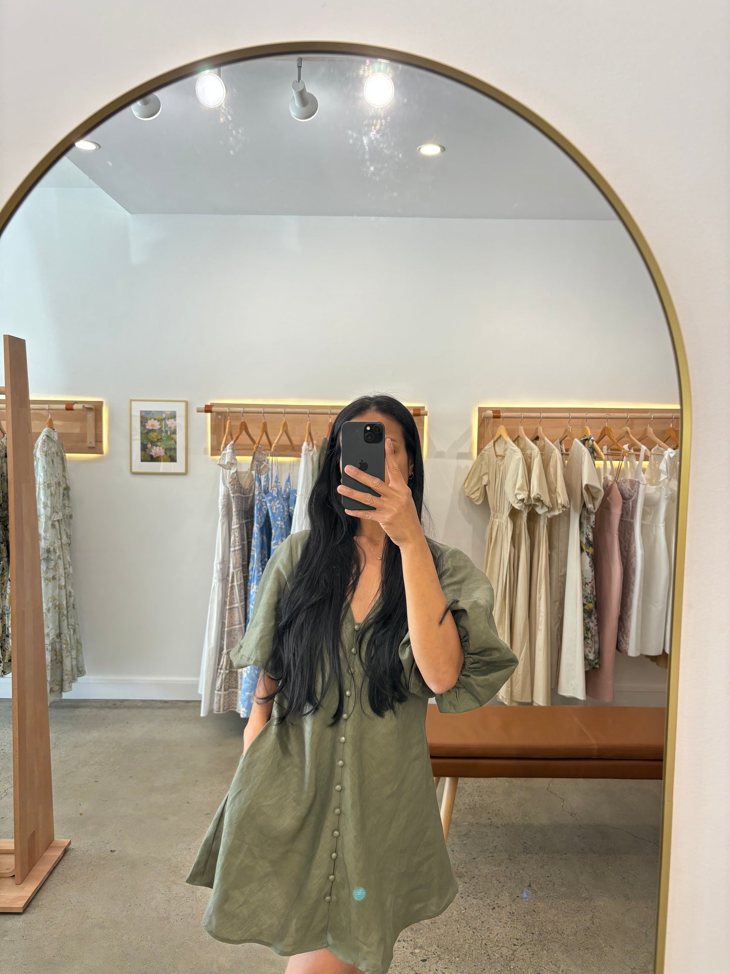 Olive Puff Sleeve