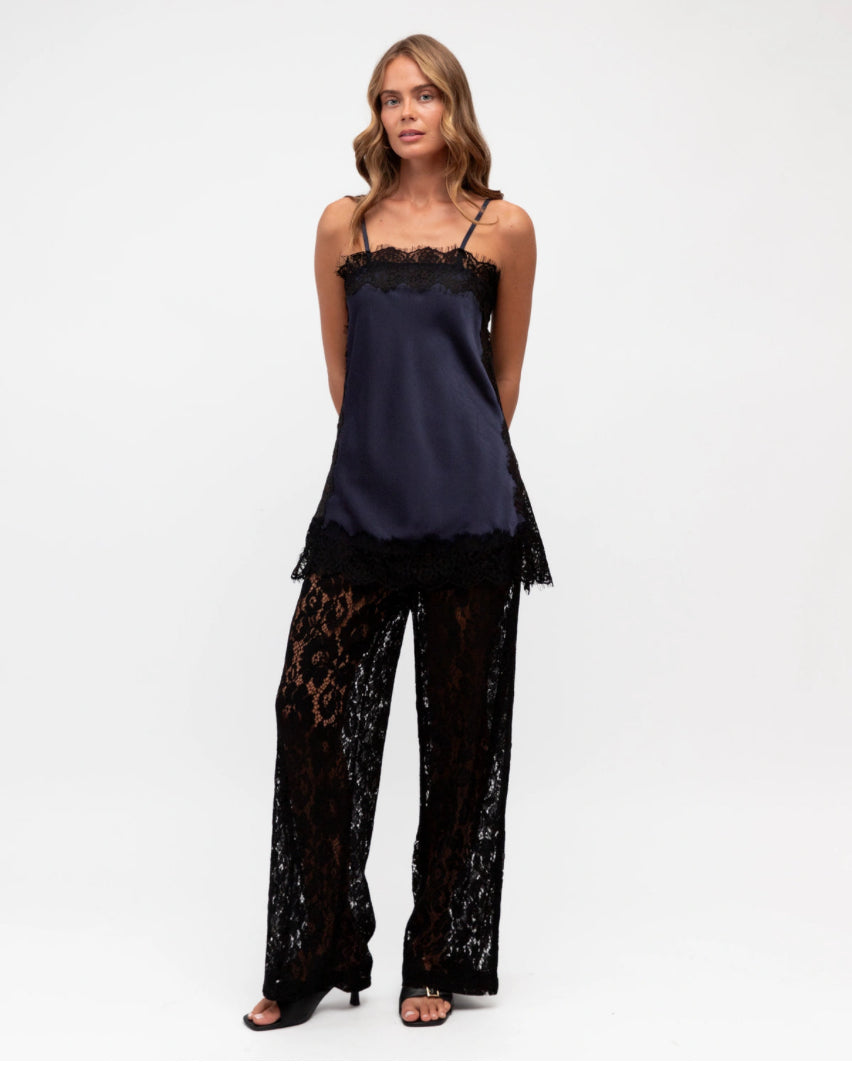 MIDNIGHT SATIN SINGLET