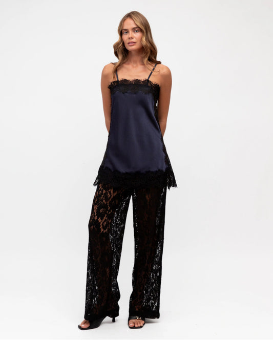 MIDNIGHT SATIN SINGLET