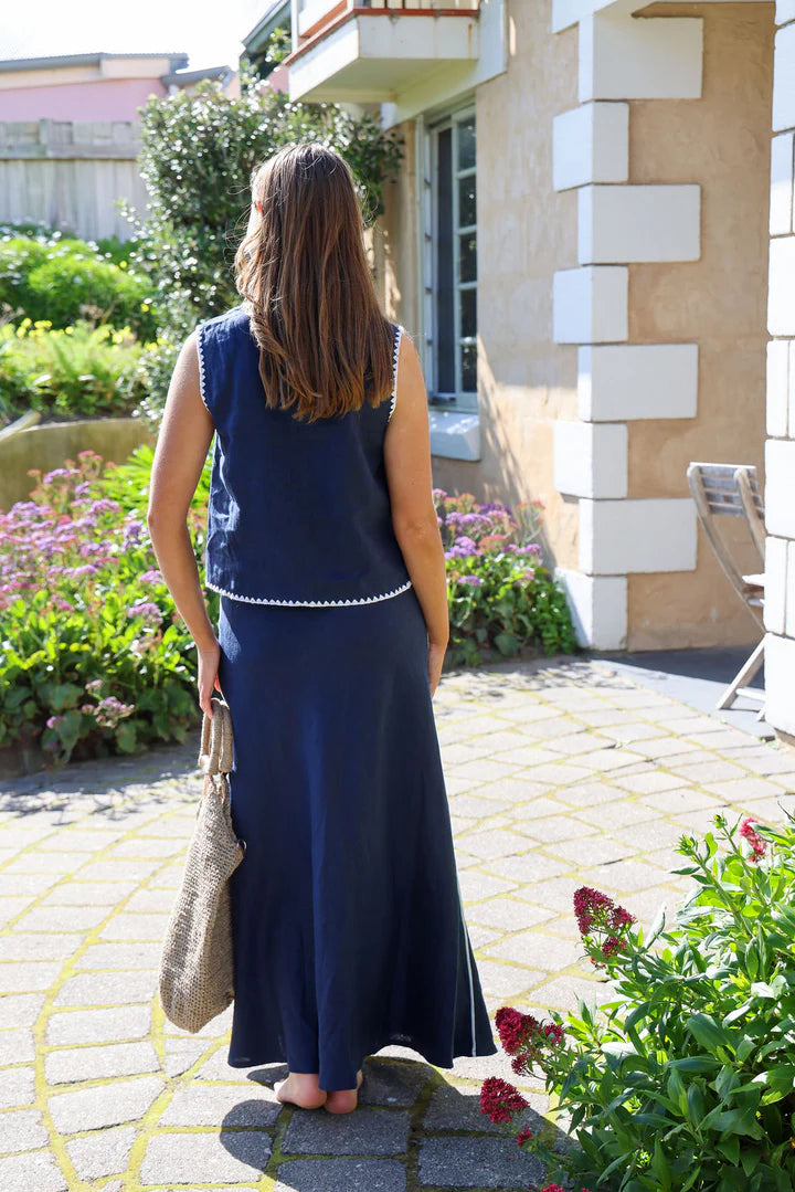 Remy Skirt - Navy & White