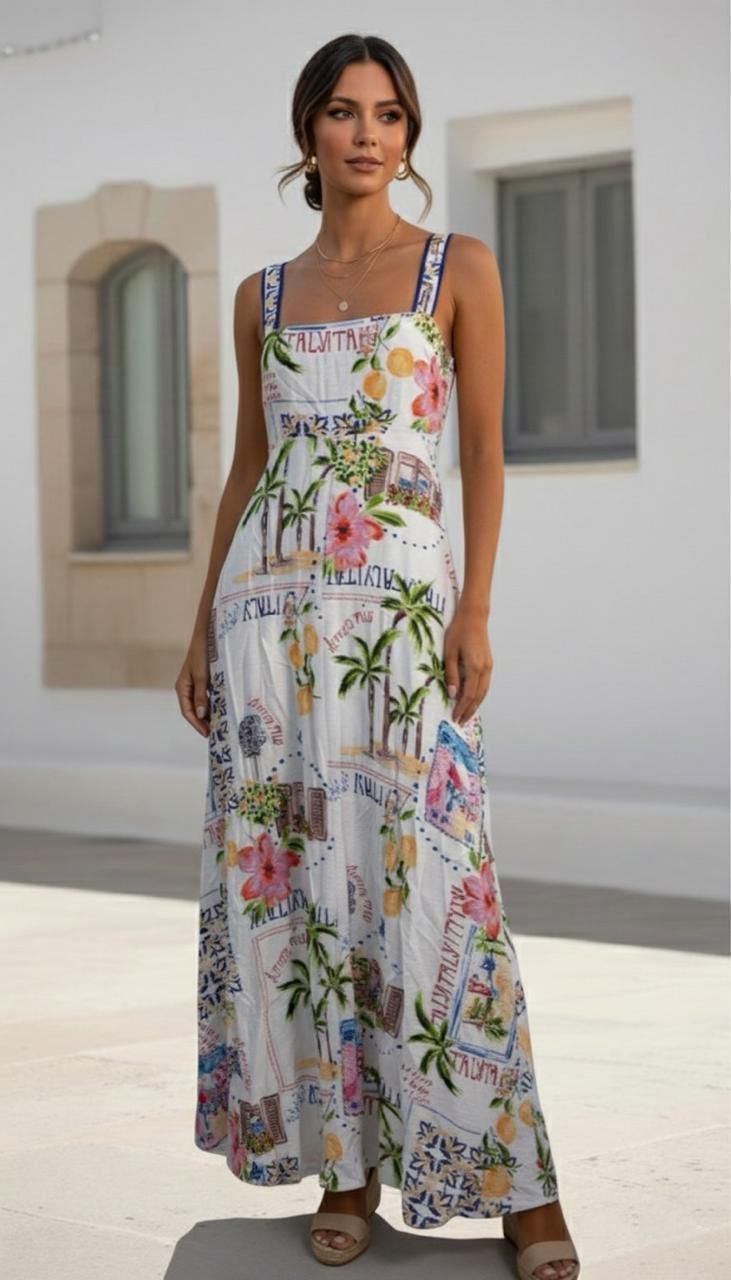 BELLA SUNDRESS | WHITE PRINT