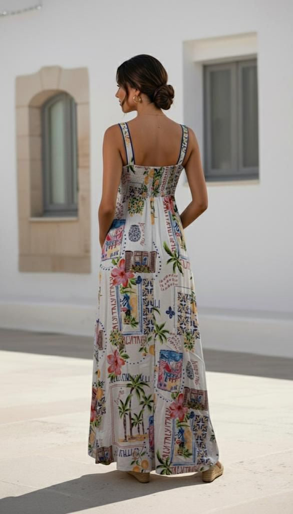 BELLA SUNDRESS | WHITE PRINT