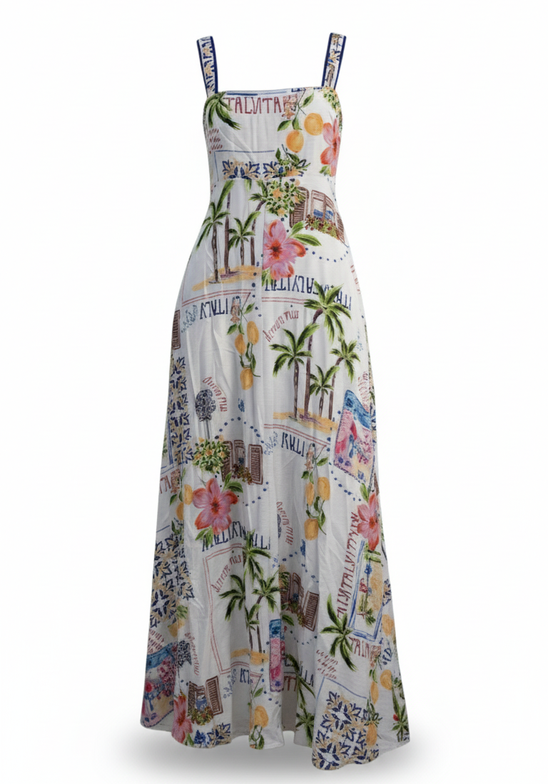 BELLA SUNDRESS | WHITE PRINT