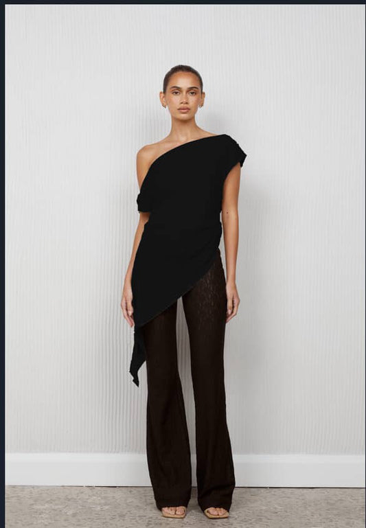 The black off-shoulder top