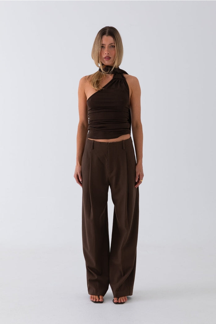 Mira Tailored Pant - Brown