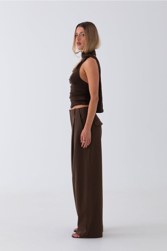 Mira Tailored Pant - Brown