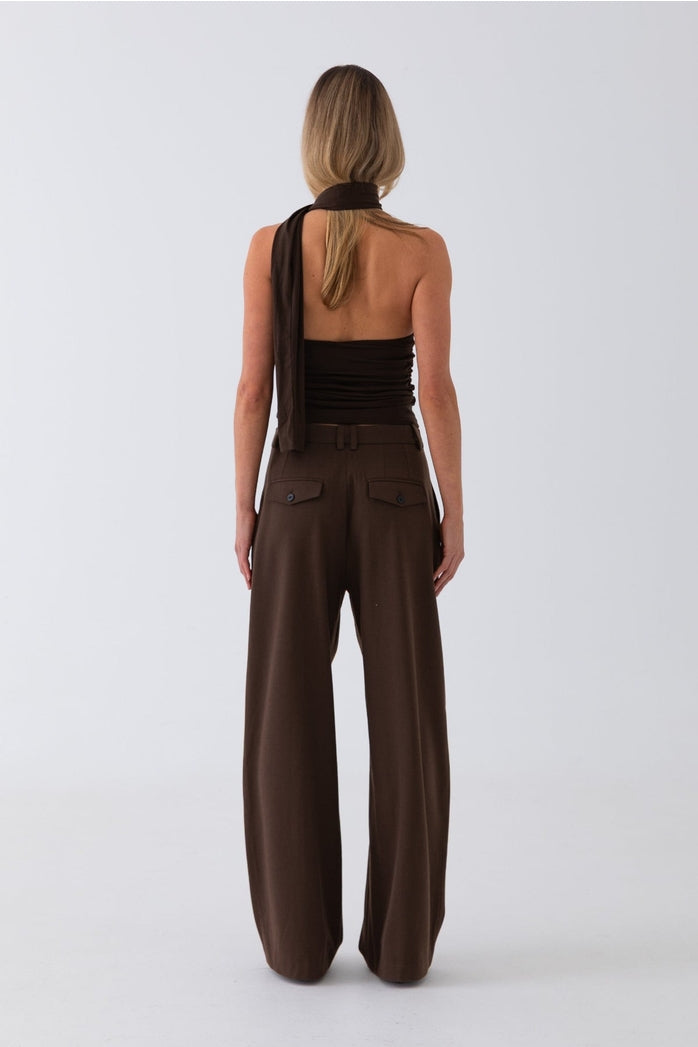 Mira Tailored Pant - Brown