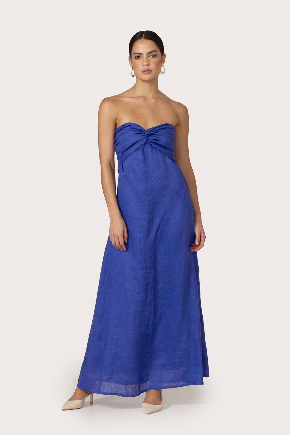 Melody Linen Maxi Dress in Nordic