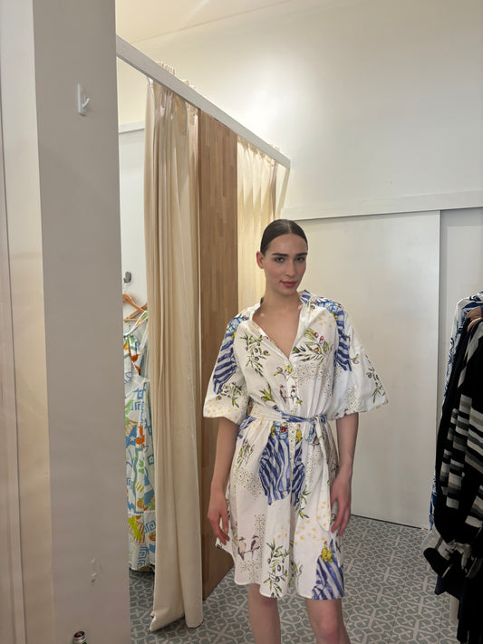 Piper" Dress in Tables in Wilderness Print - Palm Cove