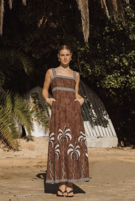 Tropical Mosiac Maxi | colour: BROWN