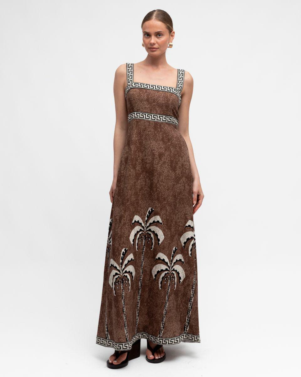Tropical Mosiac Maxi | colour: BROWN