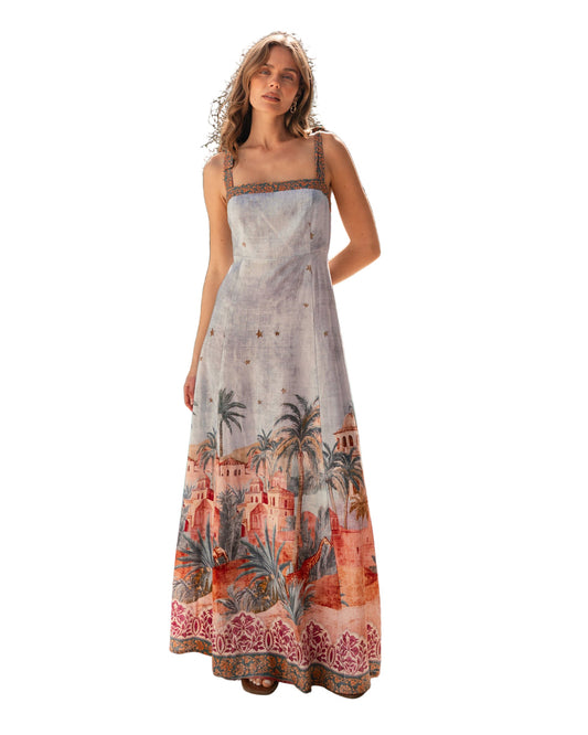 Tropical Mosaic Maxi Dress