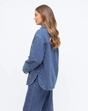 DENIM OVERSIZED BUTTON THROUGH SHIRT