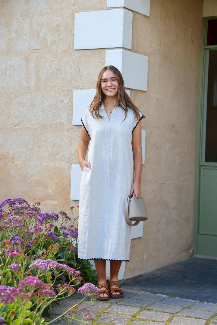 Addy Dress - Natural & Black